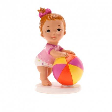 Figurka na dort holčička s míčem 10x7cm Dekora