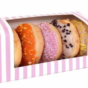 Krabička na donuty 1ks růžovo bílá 185x95x90mm House of Marie