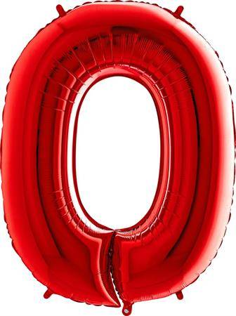Nafukovací balónek číslo 0 červený 102cm extra velký Grabo