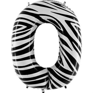Nafukovací balónek číslo 0 zebra 102cm extra velký Grabo