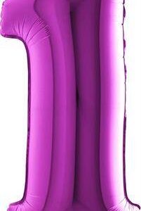 Nafukovací balónek číslo 1 fialový 102cm extra velký Grabo