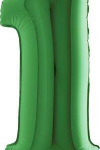 Nafukovací balónek číslo 1 zelený 102cm extra velký Grabo