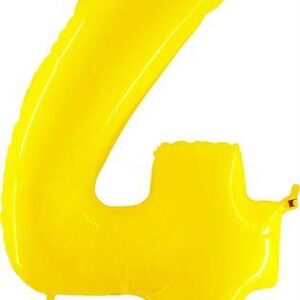 Nafukovací balónek číslo 4 žlutý 102cm extra velký Grabo