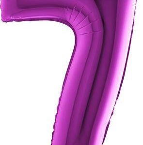 Nafukovací balónek číslo 7 fialový 102cm extra velký Grabo