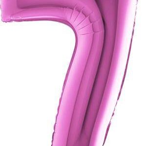 Nafukovací balónek číslo 7 růžový 102cm extra velký Grabo
