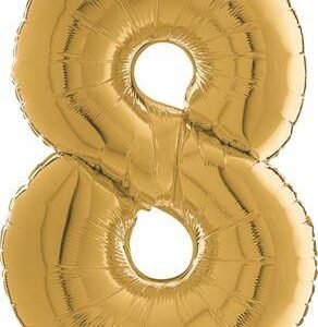 Nafukovací balónek číslo 8 zlatý 66cm Grabo
