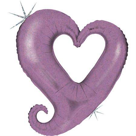 Nafukovací balónek fialové srdce 94 cm Grabo