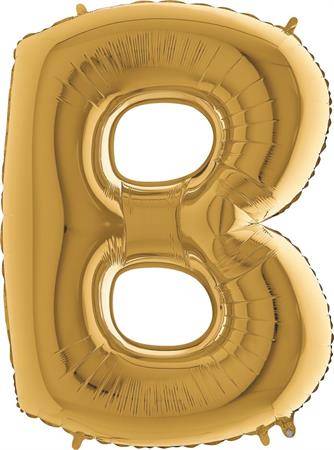 Nafukovací balónek písmeno B zlaté 102 cm Grabo