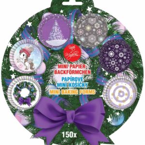 Papírové mini košíčky  vánoční fialové 150ks Alvarak