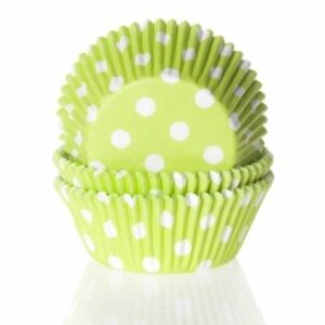 Papírový košíček na muffiny zelený puntíkovaný 50ks