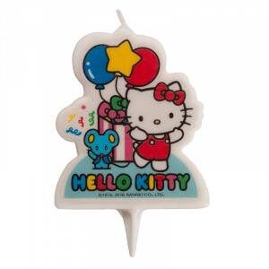 Svíčka na dort Hello Kitty 7cm s myškou a balónky Dekora