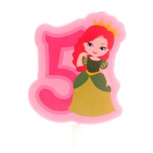 Svíčka na dort číslice pět princezna 7cm Dekora