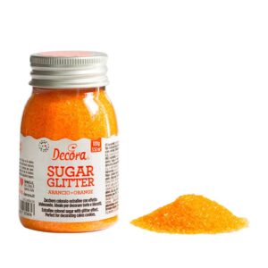 Dekorační cukr 100g oranžový jemný Decora