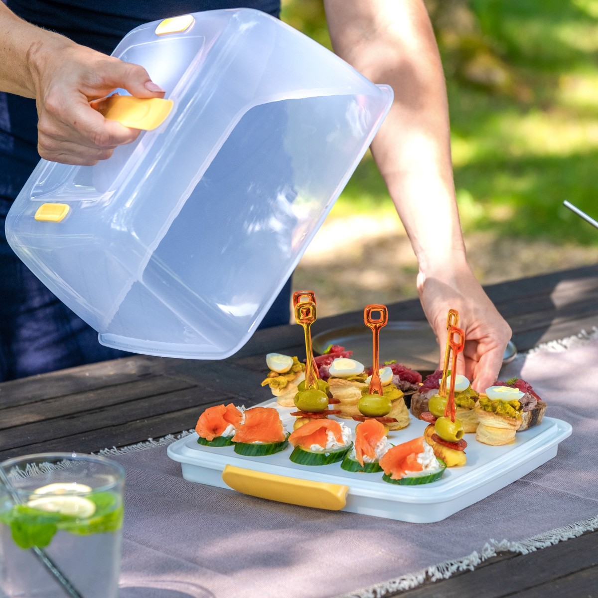 Chladicí podnos s poklopem DELÍCIA 28 x 28 cm